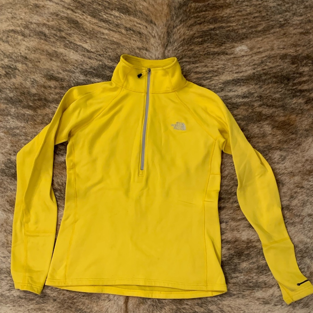 Womens Yellow North Face Half Zip Pullover